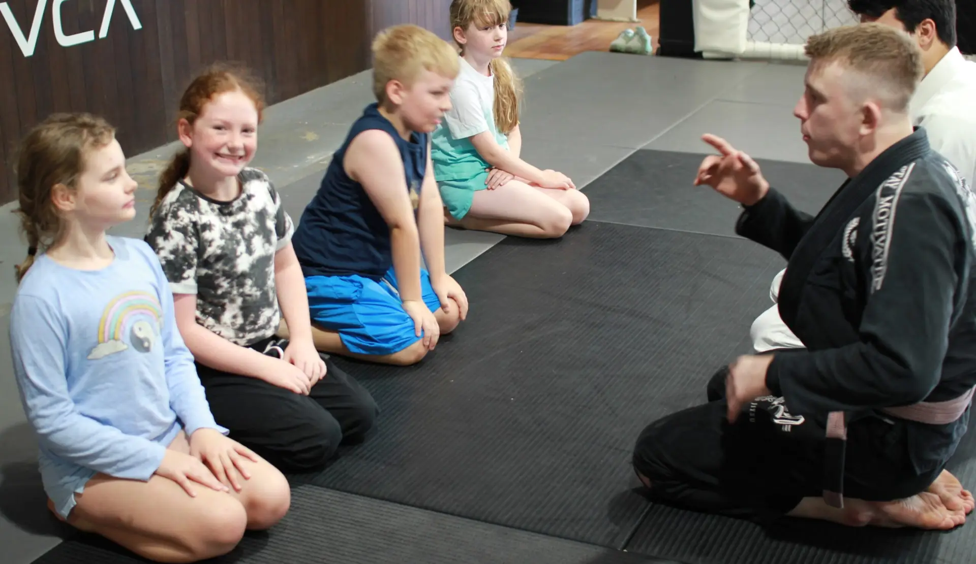Confident kids training martial arts
